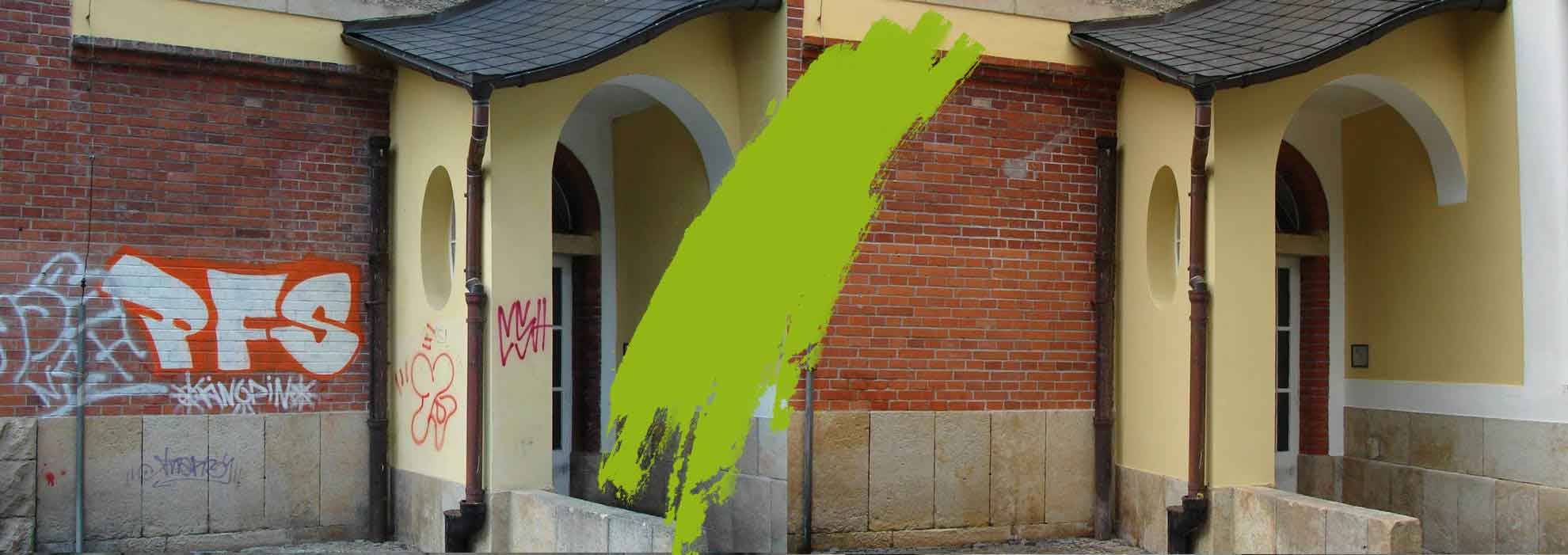 Odstraňování grafitů ze zdí